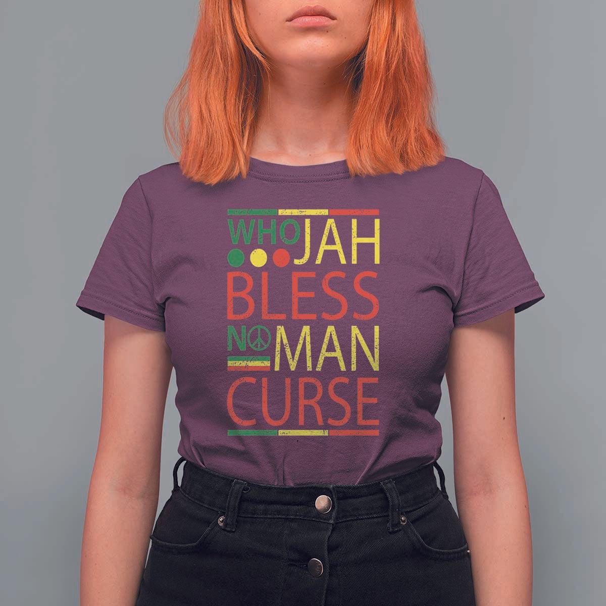Who Jah Bless No Man Curse T Shirt For Women Jamaica Flag Rasta Reggae Roots - Wonder Print Shop