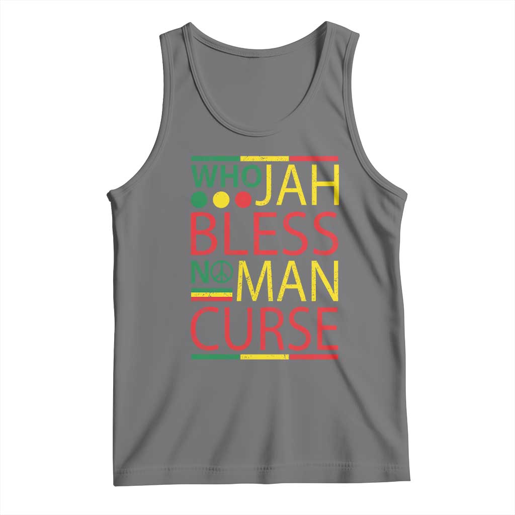 Who Jah Bless No Man Curse Tank Top Jamaica Flag Rasta Reggae Roots - Wonder Print Shop