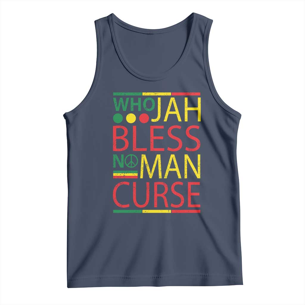 Who Jah Bless No Man Curse Tank Top Jamaica Flag Rasta Reggae Roots - Wonder Print Shop