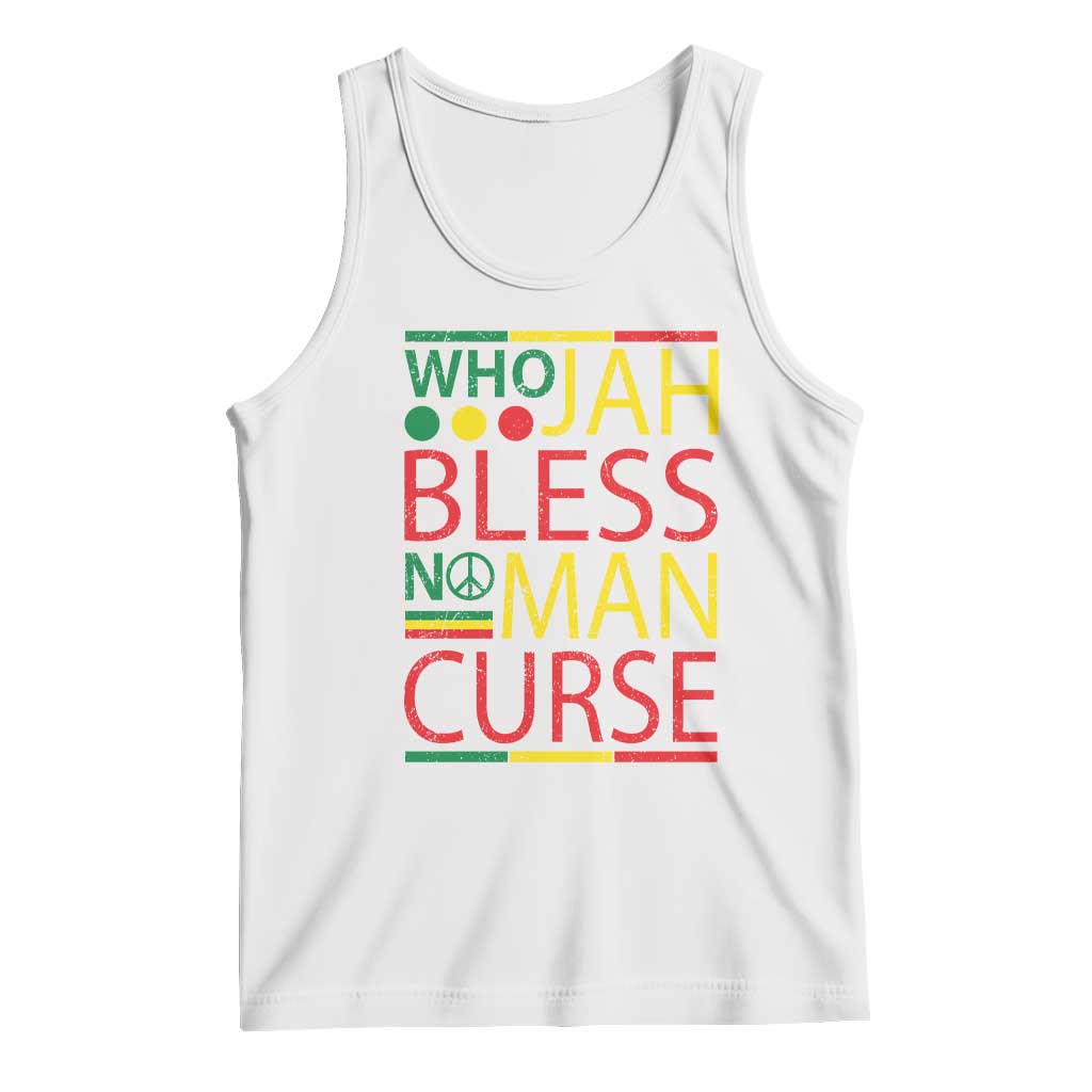 Who Jah Bless No Man Curse Tank Top Jamaica Flag Rasta Reggae Roots - Wonder Print Shop