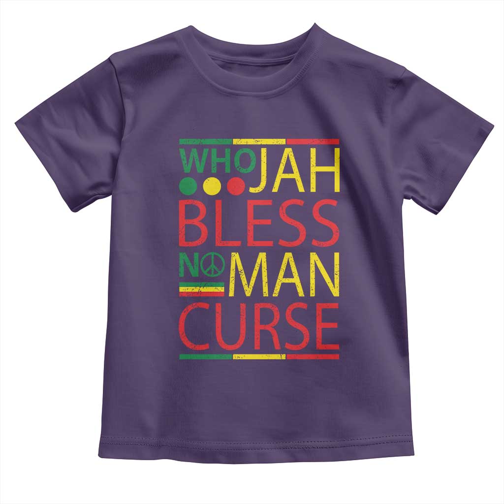 Who Jah Bless No Man Curse Toddler T Shirt Jamaica Flag Rasta Reggae Roots - Wonder Print Shop