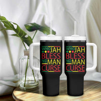 Who Jah Bless No Man Curse Tumbler With Handle Jamaica Flag Rasta Reggae Roots - Wonder Print Shop