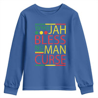 Who Jah Bless No Man Curse Youth Sweatshirt Jamaica Flag Rasta Reggae Roots - Wonder Print Shop