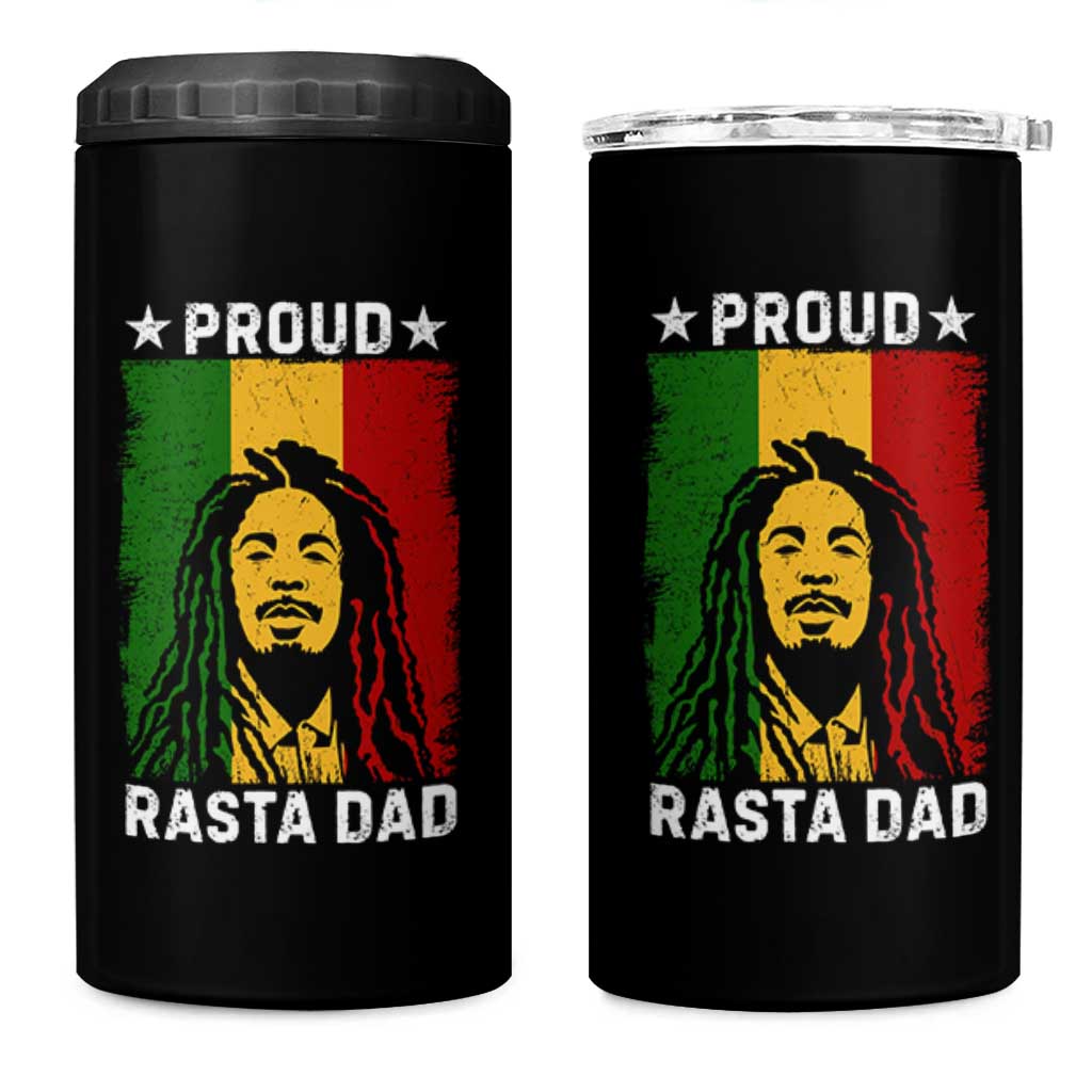 Proud Rasta Dad 4 in 1 Can Cooler Tumbler Rastafarian Jamaica Father's Day - Wonder Print Shop