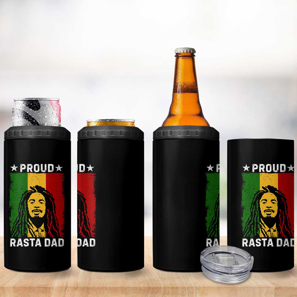 Proud Rasta Dad 4 in 1 Can Cooler Tumbler Rastafarian Jamaica Father's Day - Wonder Print Shop