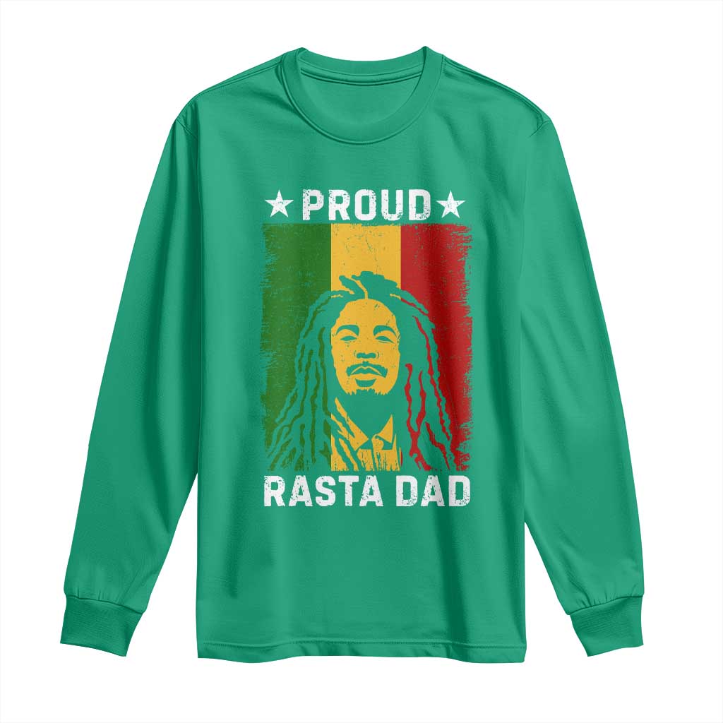 Proud Rasta Dad Long Sleeve Shirt Rastafarian Jamaica Father's Day - Wonder Print Shop