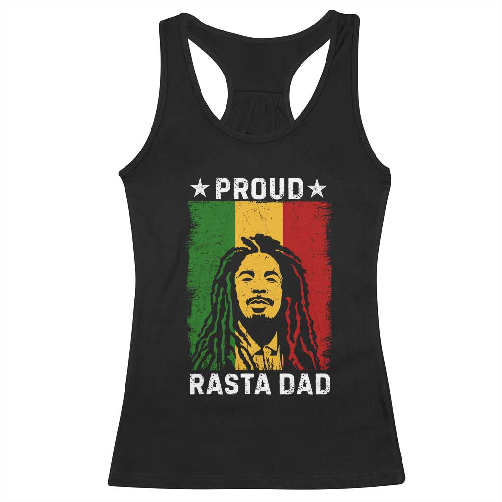 Proud Rasta Dad Racerback Tank Top Rastafarian Jamaica Father's Day - Wonder Print Shop