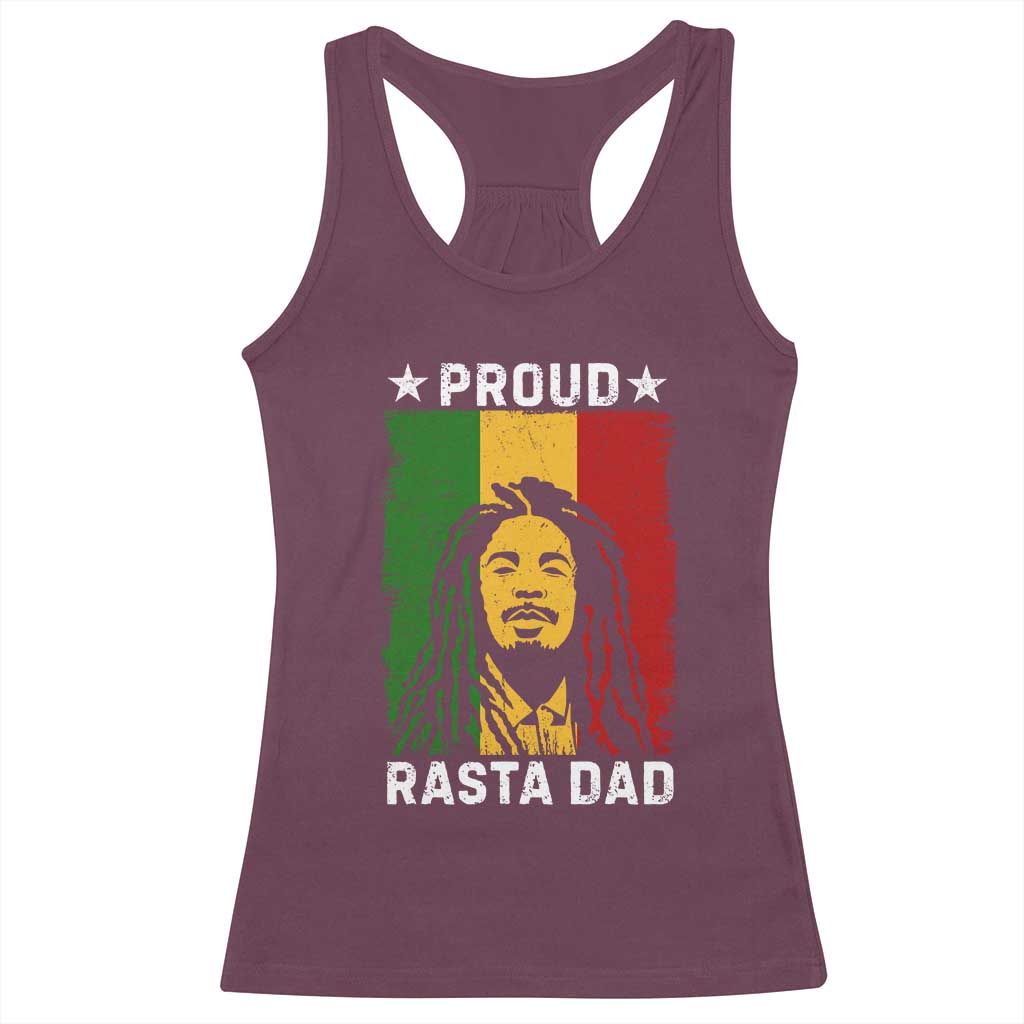 Proud Rasta Dad Racerback Tank Top Rastafarian Jamaica Father's Day - Wonder Print Shop