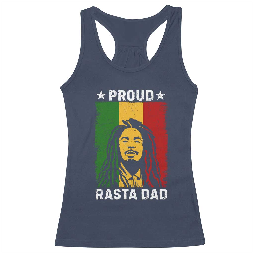 Proud Rasta Dad Racerback Tank Top Rastafarian Jamaica Father's Day - Wonder Print Shop