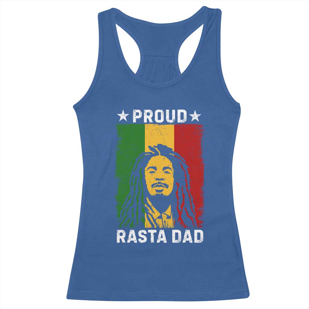 Proud Rasta Dad Racerback Tank Top Rastafarian Jamaica Father's Day - Wonder Print Shop