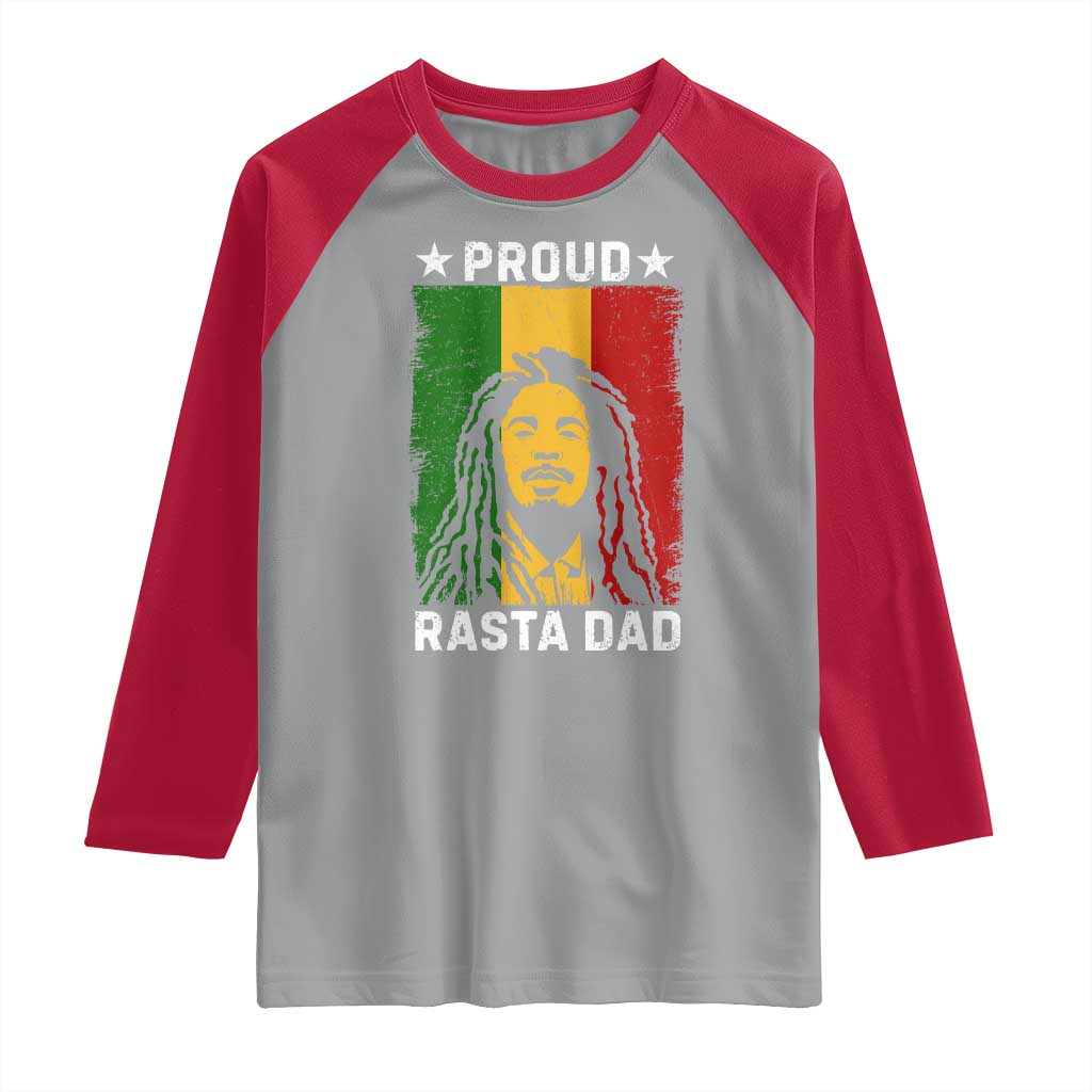 Proud Rasta Dad Raglan Shirt Rastafarian Jamaica Father's Day - Wonder Print Shop