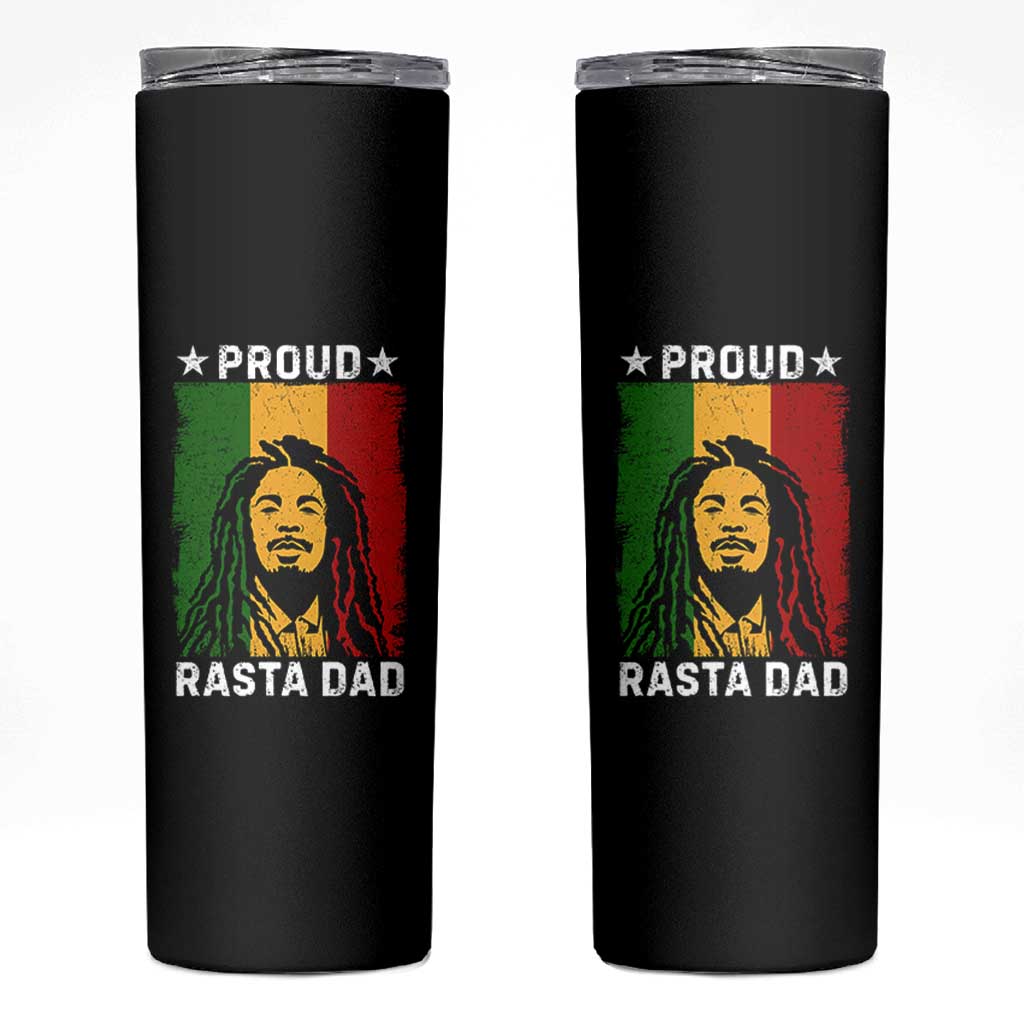 Proud Rasta Dad Skinny Tumbler Rastafarian Jamaica Father's Day - Wonder Print Shop