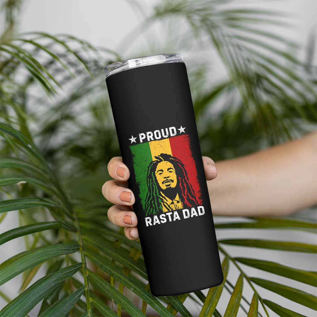 Proud Rasta Dad Skinny Tumbler Rastafarian Jamaica Father's Day - Wonder Print Shop