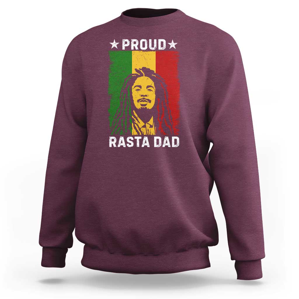 Proud Rasta Dad Sweatshirt Rastafarian Jamaica Father's Day - Wonder Print Shop