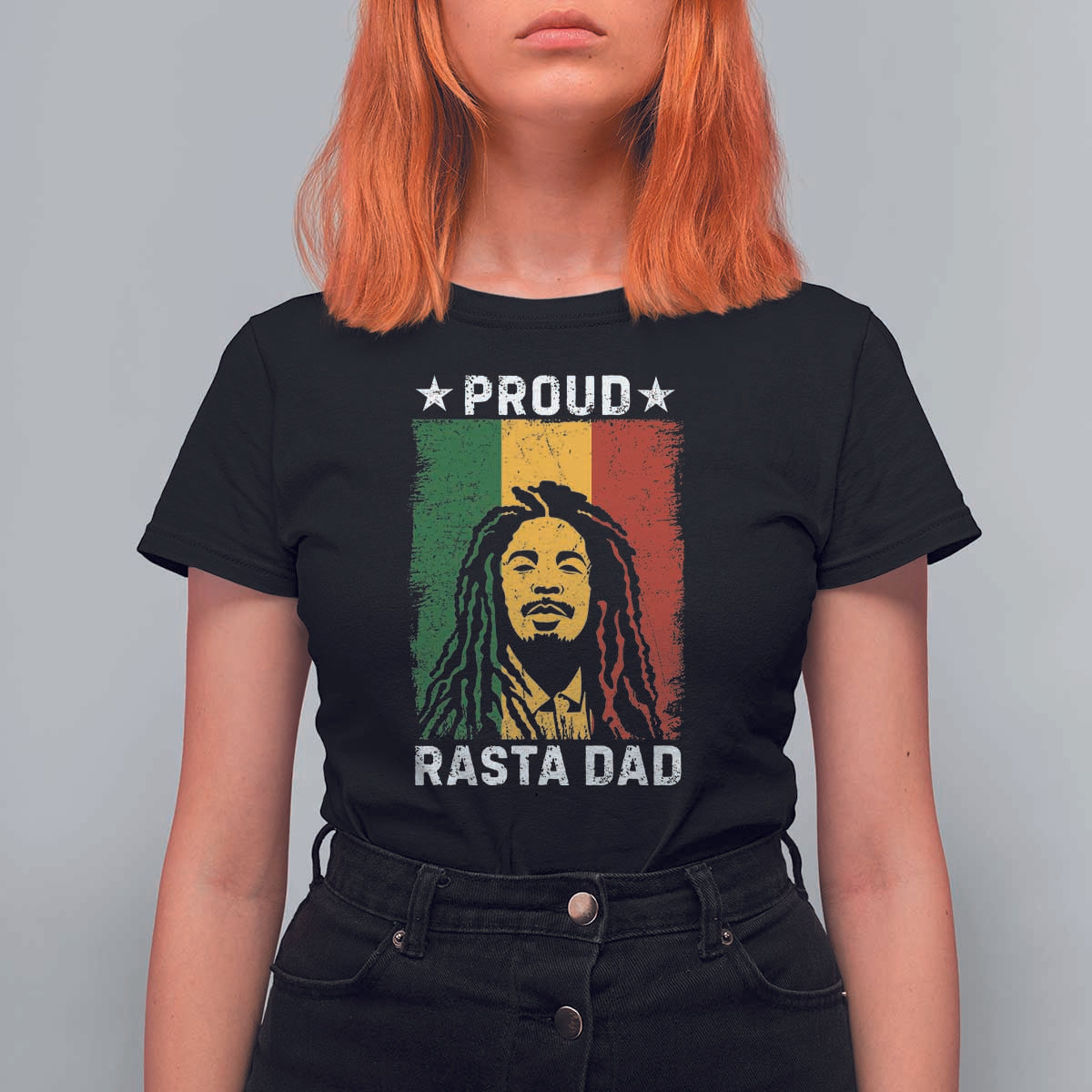 Proud Rasta Dad T Shirt For Women Rastafarian Jamaica Father's Day - Wonder Print Shop
