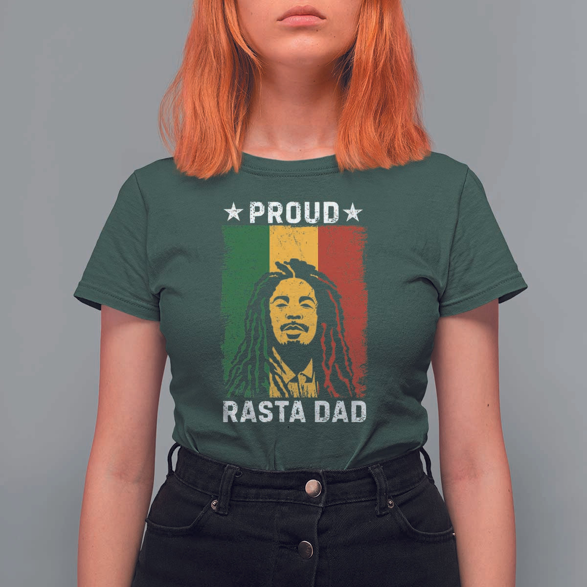 Proud Rasta Dad T Shirt For Women Rastafarian Jamaica Father's Day - Wonder Print Shop