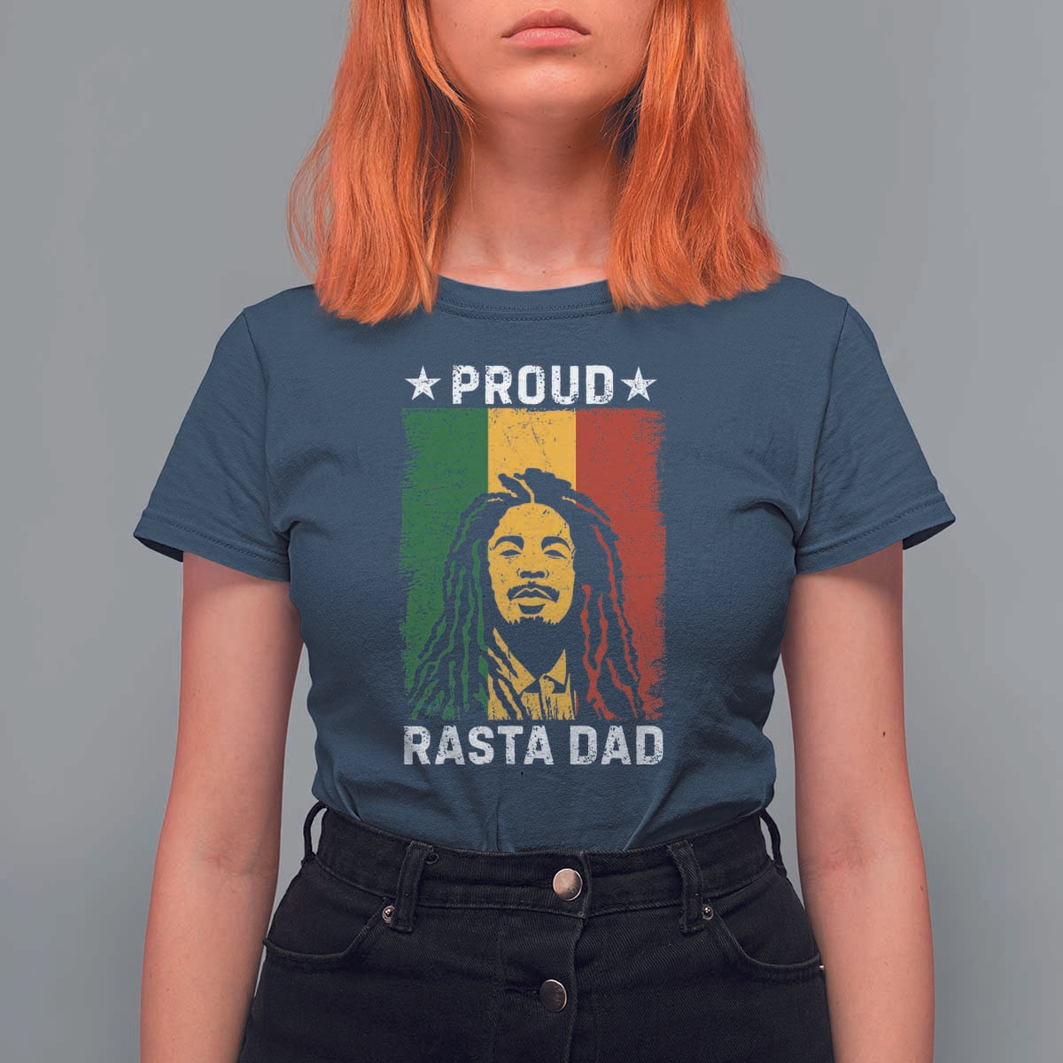 Proud Rasta Dad T Shirt For Women Rastafarian Jamaica Father's Day - Wonder Print Shop