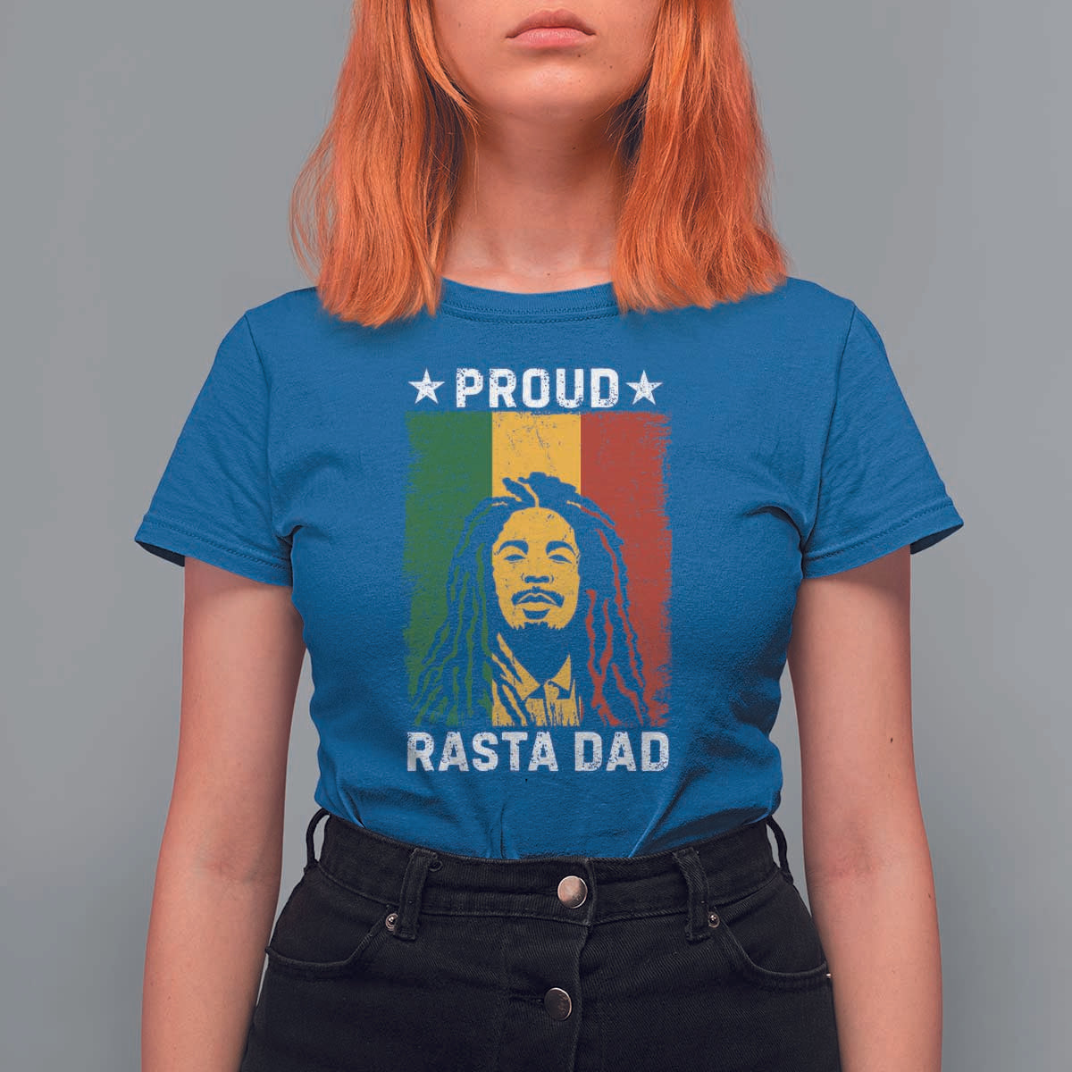 Proud Rasta Dad T Shirt For Women Rastafarian Jamaica Father's Day - Wonder Print Shop