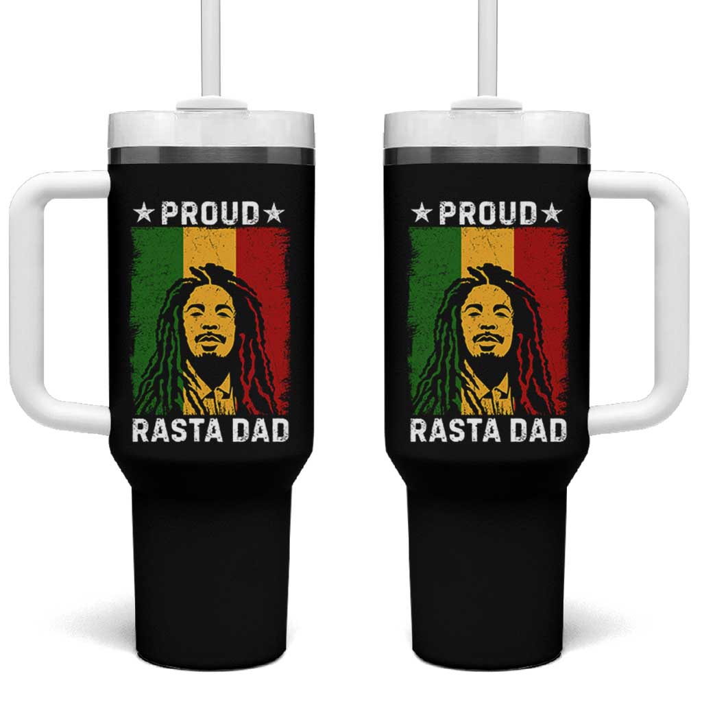 Proud Rasta Dad Tumbler With Handle Rastafarian Jamaica Father's Day - Wonder Print Shop