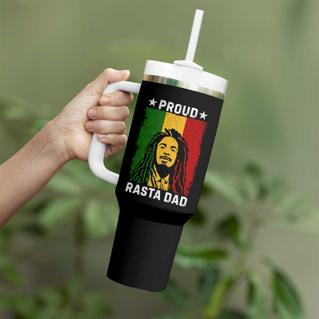 Proud Rasta Dad Tumbler With Handle Rastafarian Jamaica Father's Day - Wonder Print Shop
