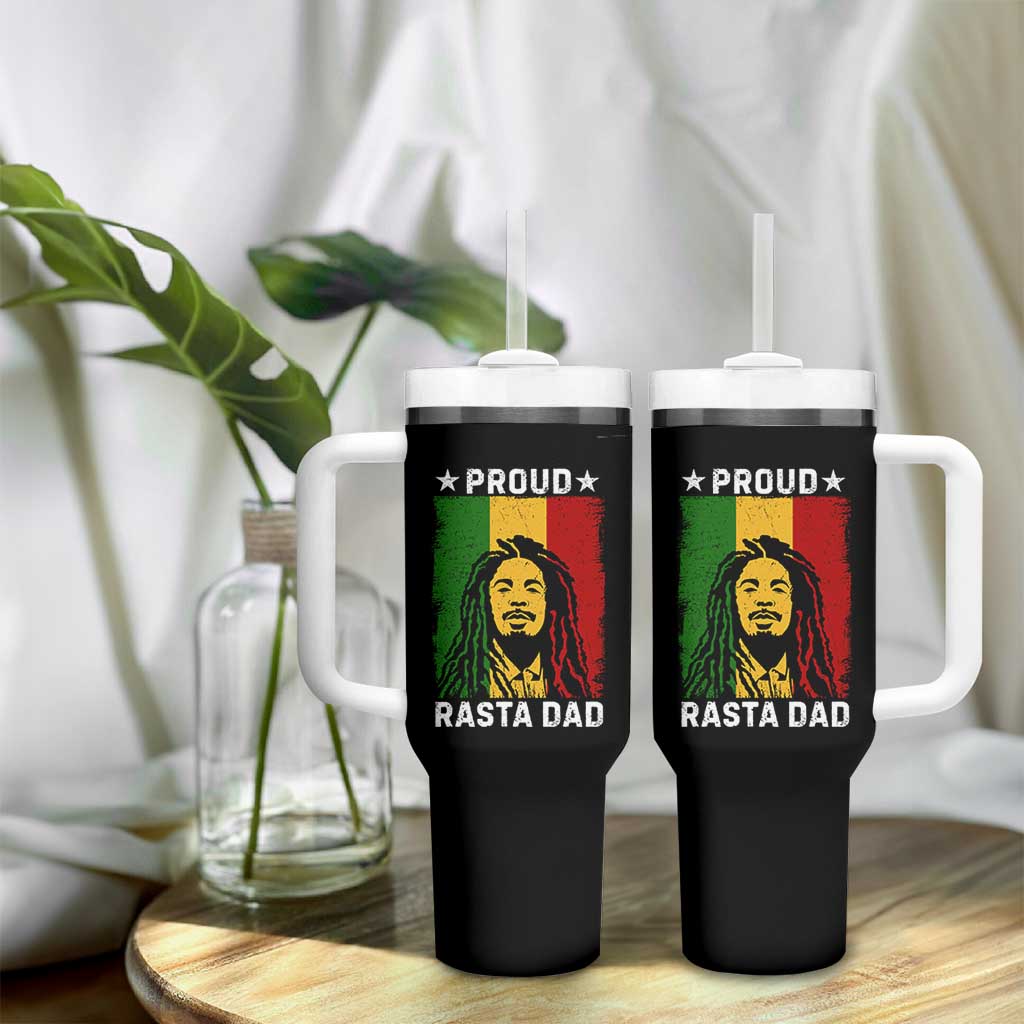 Proud Rasta Dad Tumbler With Handle Rastafarian Jamaica Father's Day - Wonder Print Shop