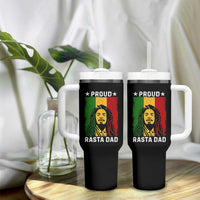 Proud Rasta Dad Tumbler With Handle Rastafarian Jamaica Father's Day - Wonder Print Shop