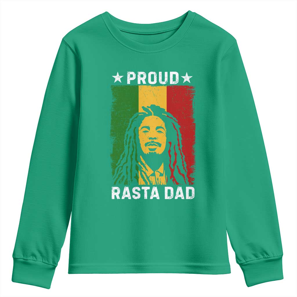 Proud Rasta Dad Youth Sweatshirt Rastafarian Jamaica Father's Day - Wonder Print Shop