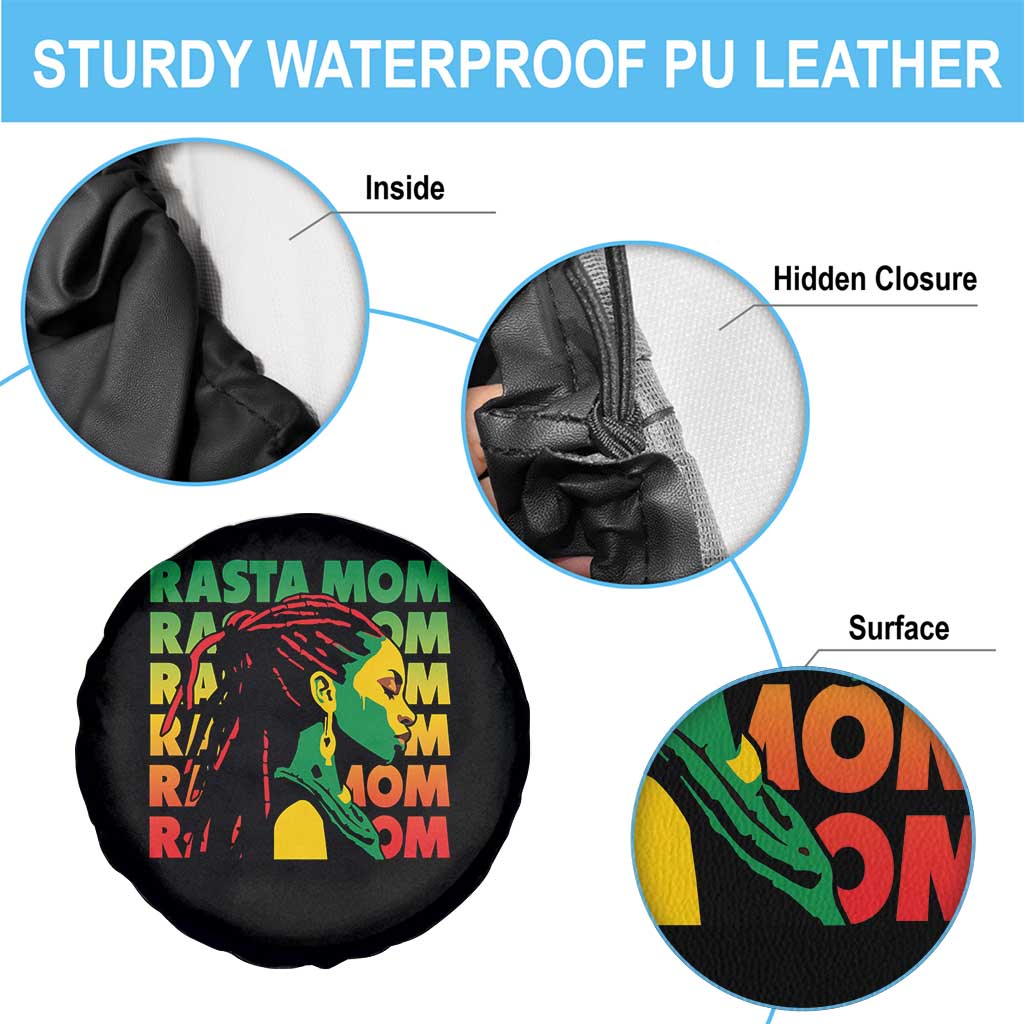 Rasta Mom Spare Tire Cover Jamaican Black Girls Flag Dreadlocks - Wonder Print Shop