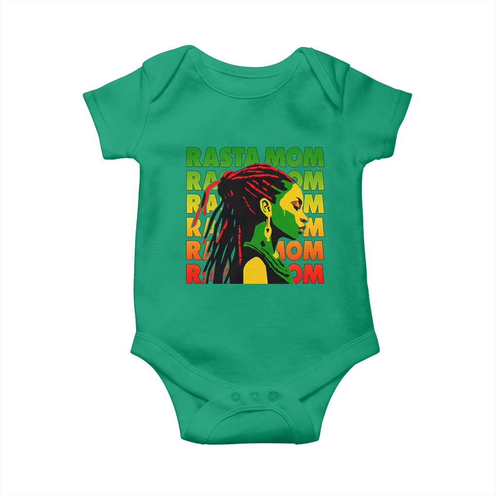 Rasta Mom Baby Onesie Jamaican Black Girls Flag Dreadlocks - Wonder Print Shop