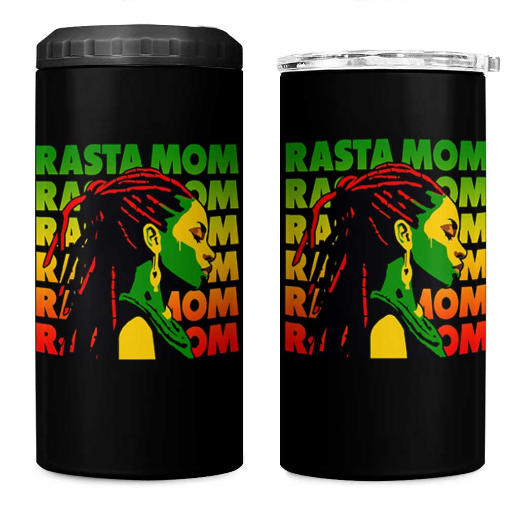 Rasta Mom 4 in 1 Can Cooler Tumbler Jamaican Black Girls Flag Dreadlocks - Wonder Print Shop