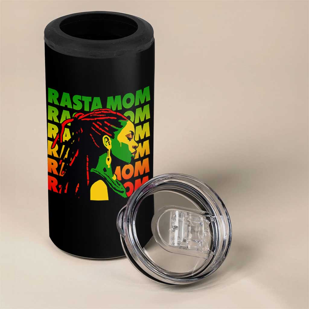 Rasta Mom 4 in 1 Can Cooler Tumbler Jamaican Black Girls Flag Dreadlocks - Wonder Print Shop