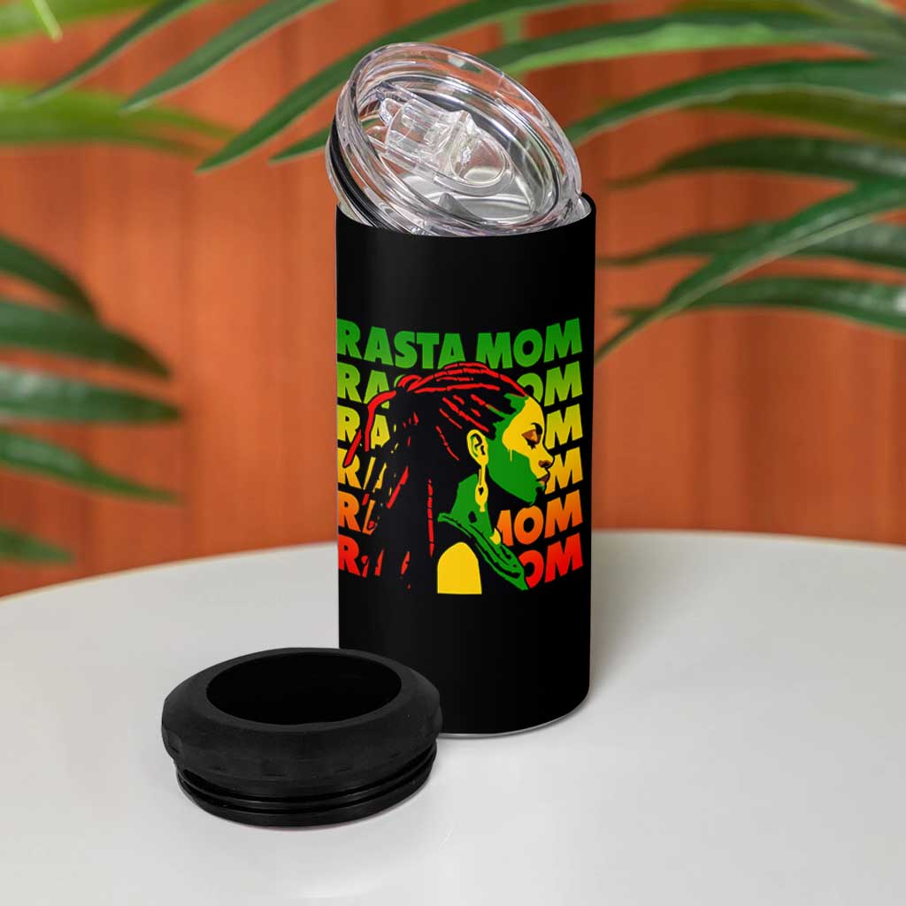 Rasta Mom 4 in 1 Can Cooler Tumbler Jamaican Black Girls Flag Dreadlocks - Wonder Print Shop