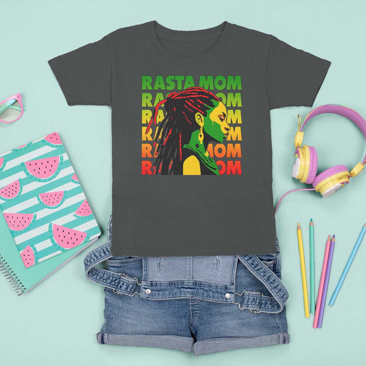 Rasta Mom T Shirt For Kid Jamaican Black Girls Flag Dreadlocks - Wonder Print Shop