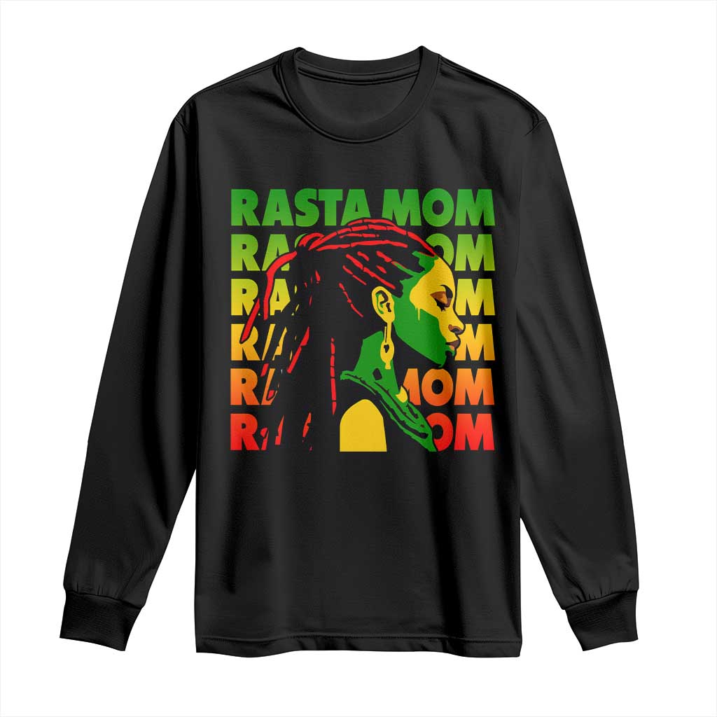 Rasta Mom Long Sleeve Shirt Jamaican Black Girls Flag Dreadlocks - Wonder Print Shop