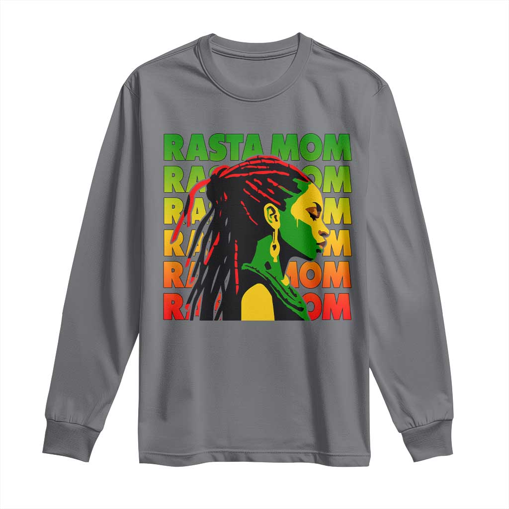 Rasta Mom Long Sleeve Shirt Jamaican Black Girls Flag Dreadlocks - Wonder Print Shop