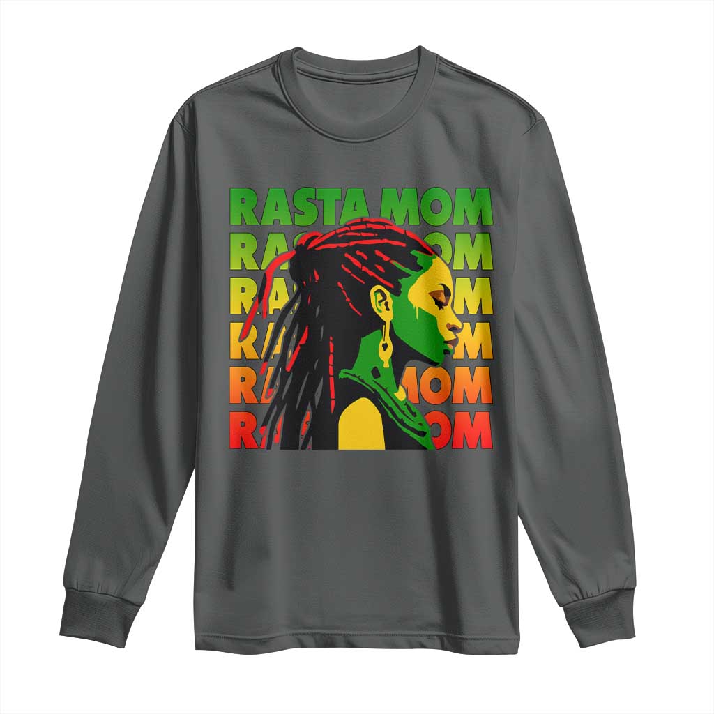 Rasta Mom Long Sleeve Shirt Jamaican Black Girls Flag Dreadlocks - Wonder Print Shop