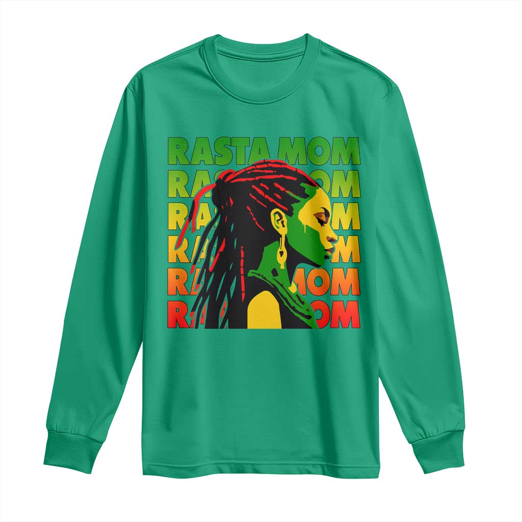 Rasta Mom Long Sleeve Shirt Jamaican Black Girls Flag Dreadlocks - Wonder Print Shop
