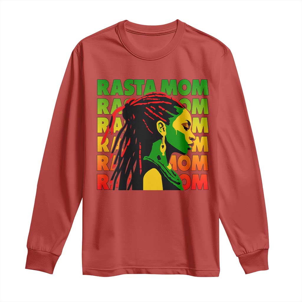 Rasta Mom Long Sleeve Shirt Jamaican Black Girls Flag Dreadlocks - Wonder Print Shop