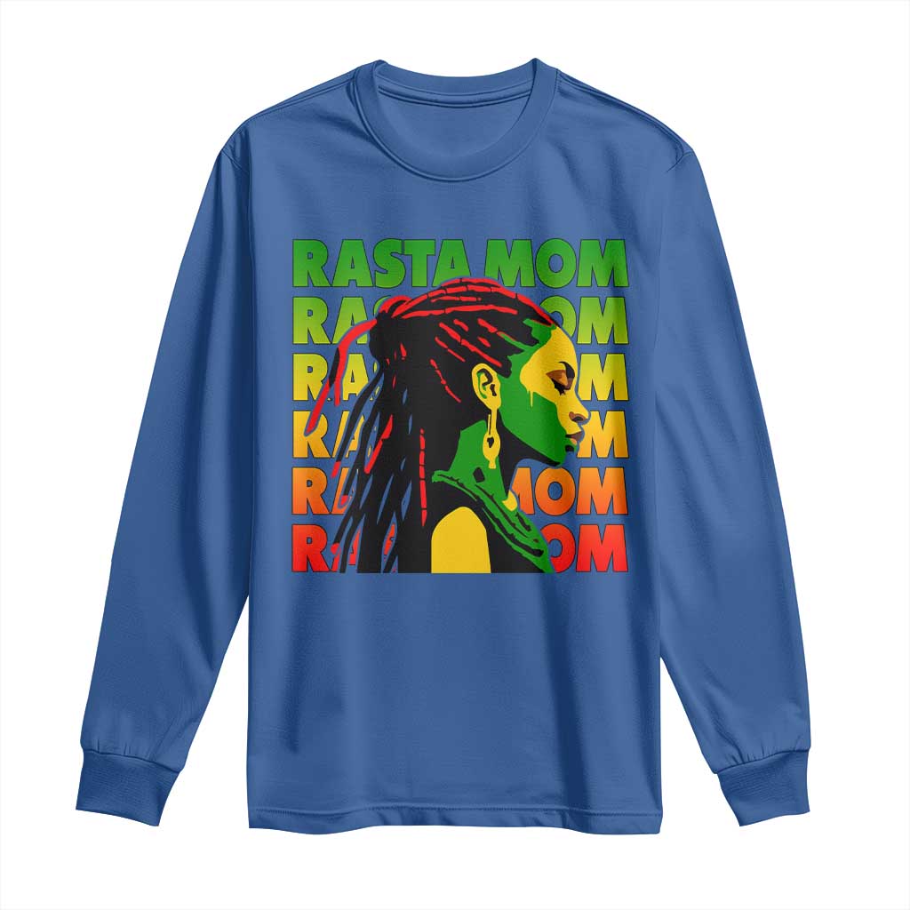 Rasta Mom Long Sleeve Shirt Jamaican Black Girls Flag Dreadlocks - Wonder Print Shop
