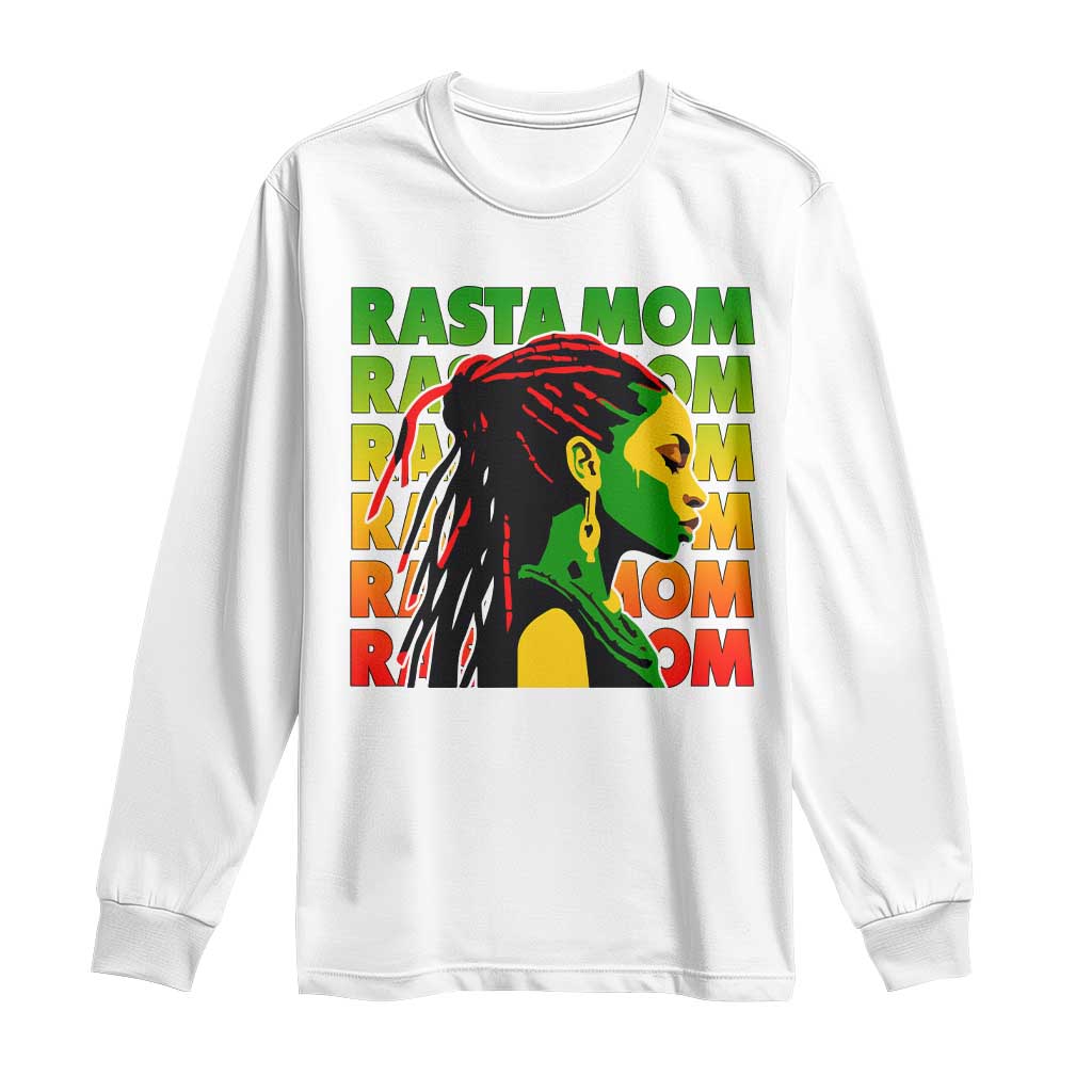 Rasta Mom Long Sleeve Shirt Jamaican Black Girls Flag Dreadlocks - Wonder Print Shop