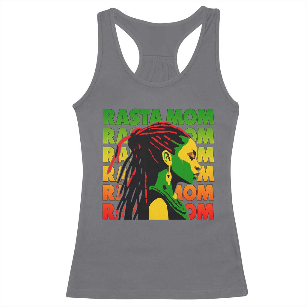 Rasta Mom Racerback Tank Top Jamaican Black Girls Flag Dreadlocks - Wonder Print Shop
