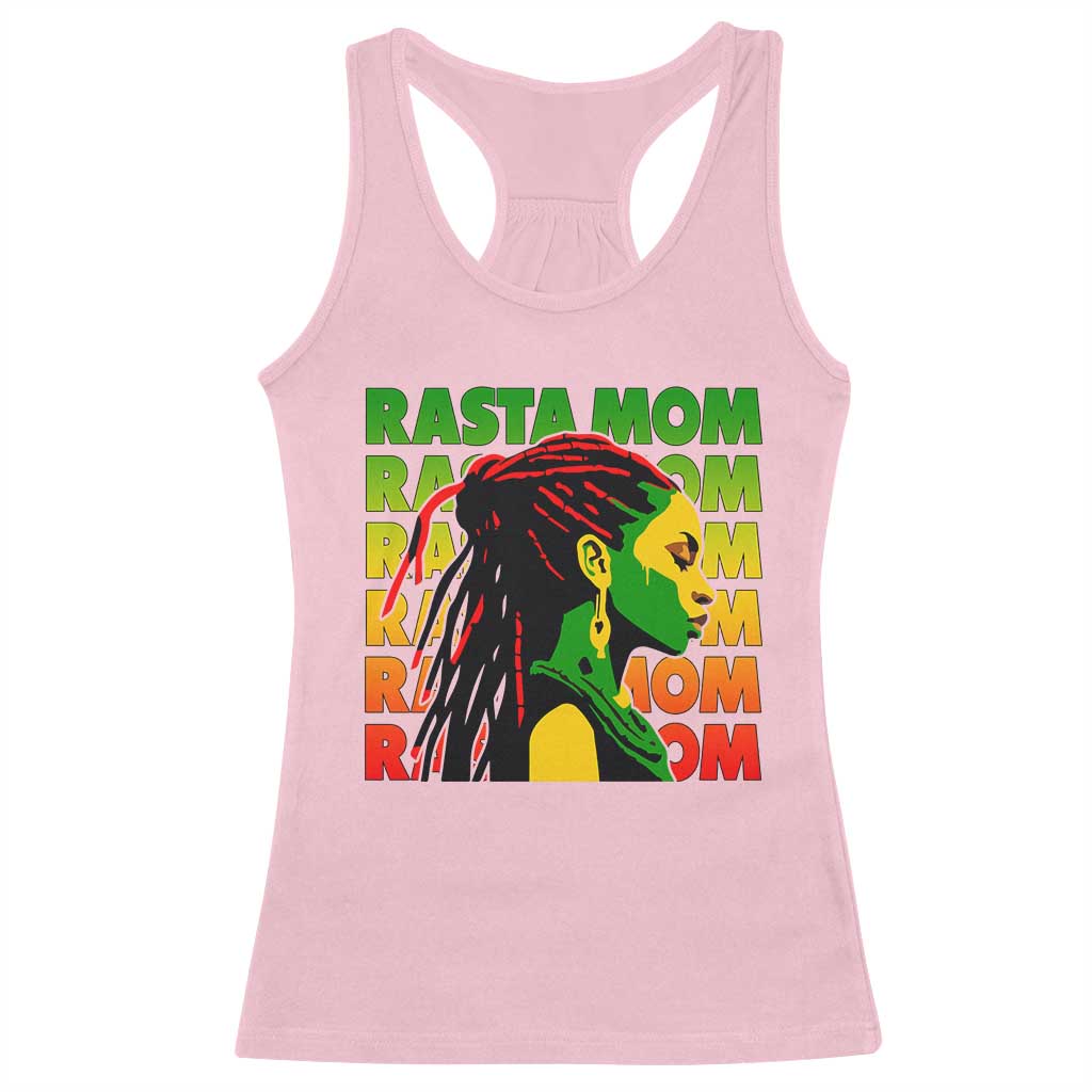 Rasta Mom Racerback Tank Top Jamaican Black Girls Flag Dreadlocks - Wonder Print Shop
