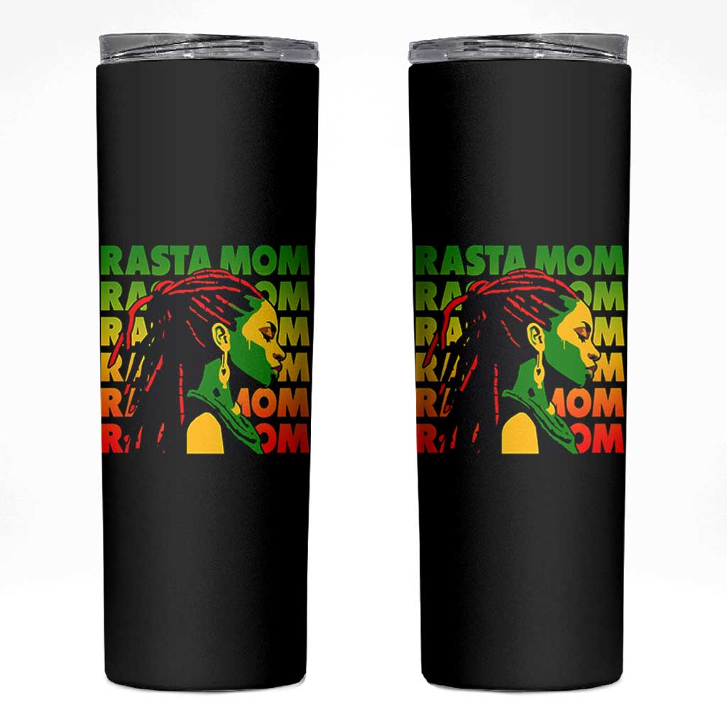 Rasta Mom Skinny Tumbler Jamaican Black Girls Flag Dreadlocks - Wonder Print Shop