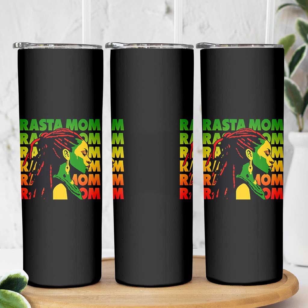 Rasta Mom Skinny Tumbler Jamaican Black Girls Flag Dreadlocks - Wonder Print Shop