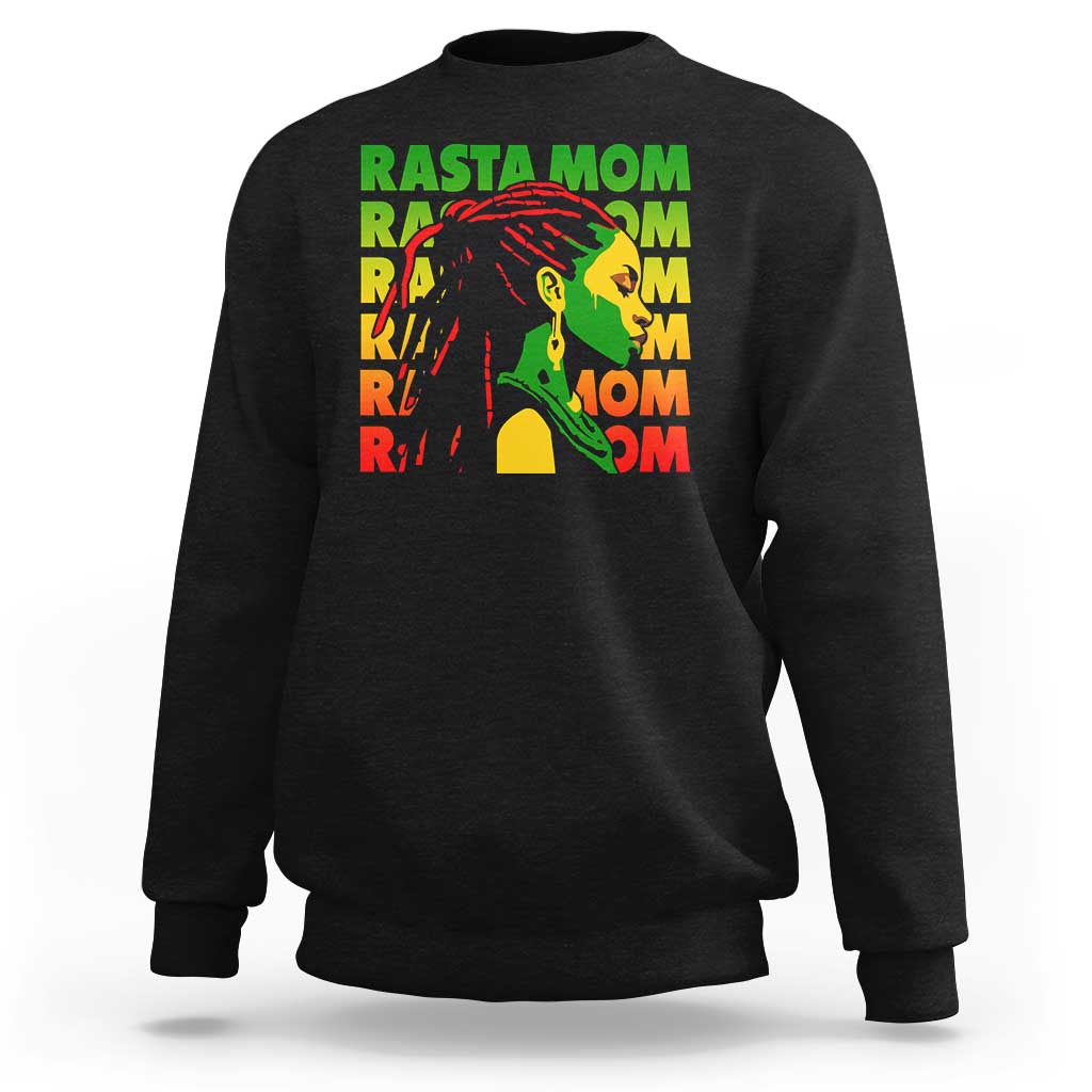 Rasta Mom Sweatshirt Jamaican Black Girls Flag Dreadlocks - Wonder Print Shop