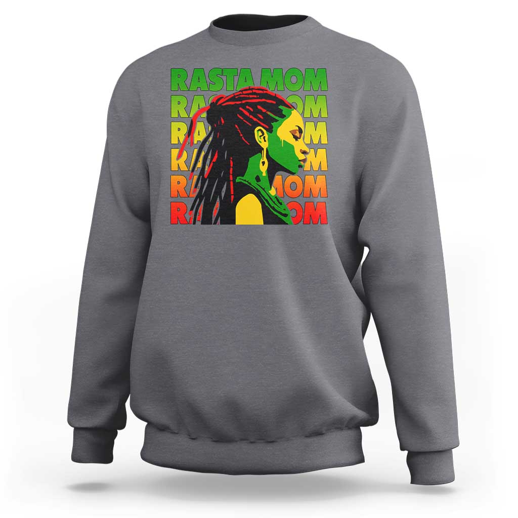 Rasta Mom Sweatshirt Jamaican Black Girls Flag Dreadlocks - Wonder Print Shop