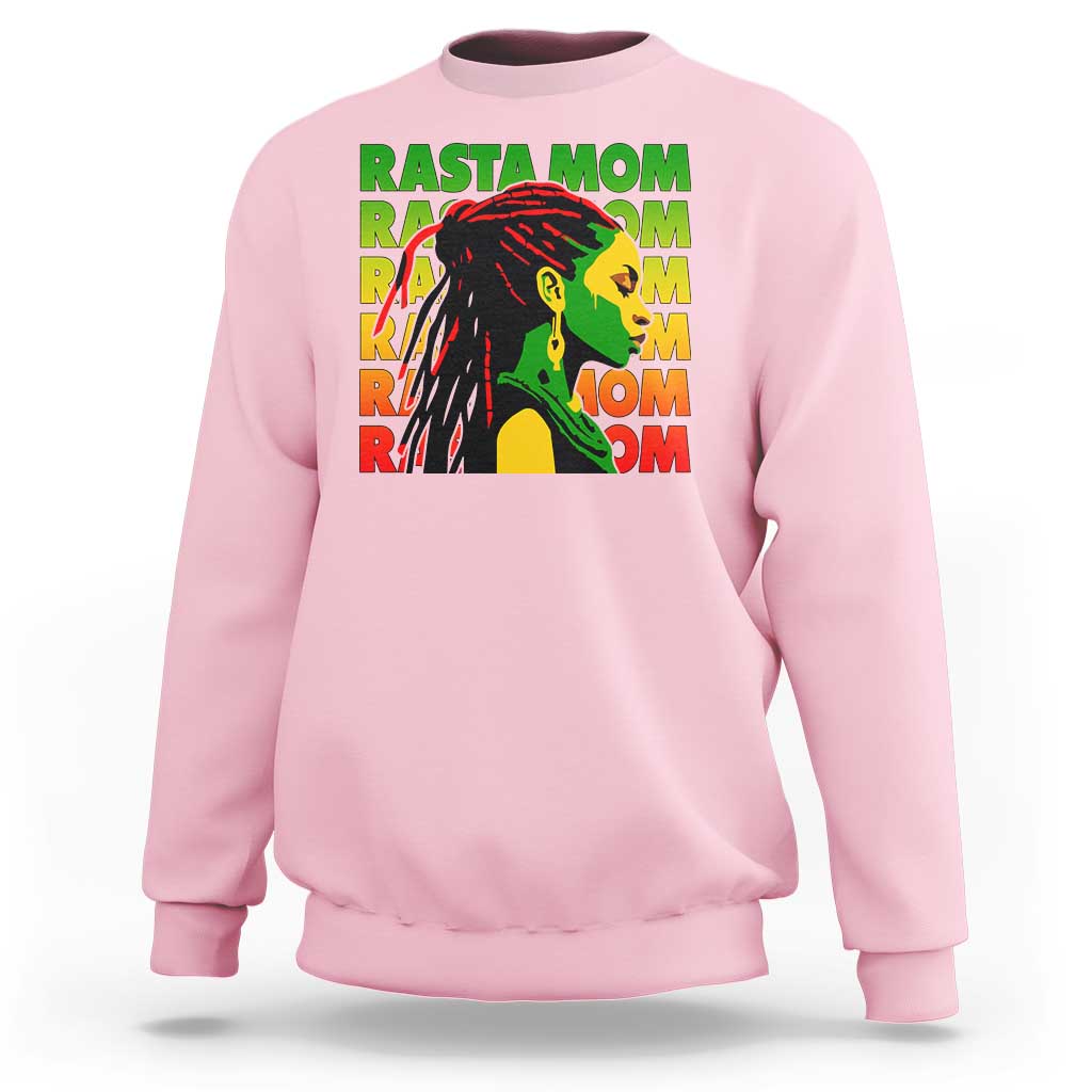 Rasta Mom Sweatshirt Jamaican Black Girls Flag Dreadlocks - Wonder Print Shop