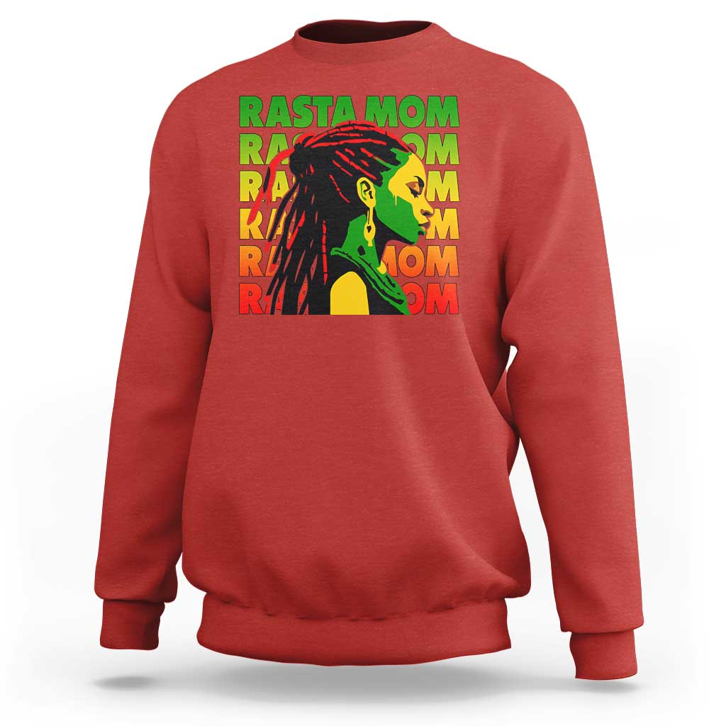 Rasta Mom Sweatshirt Jamaican Black Girls Flag Dreadlocks - Wonder Print Shop