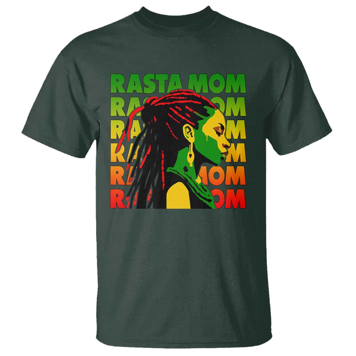 Rasta Mom T Shirt Jamaican Black Girls Flag Dreadlocks - Wonder Print Shop