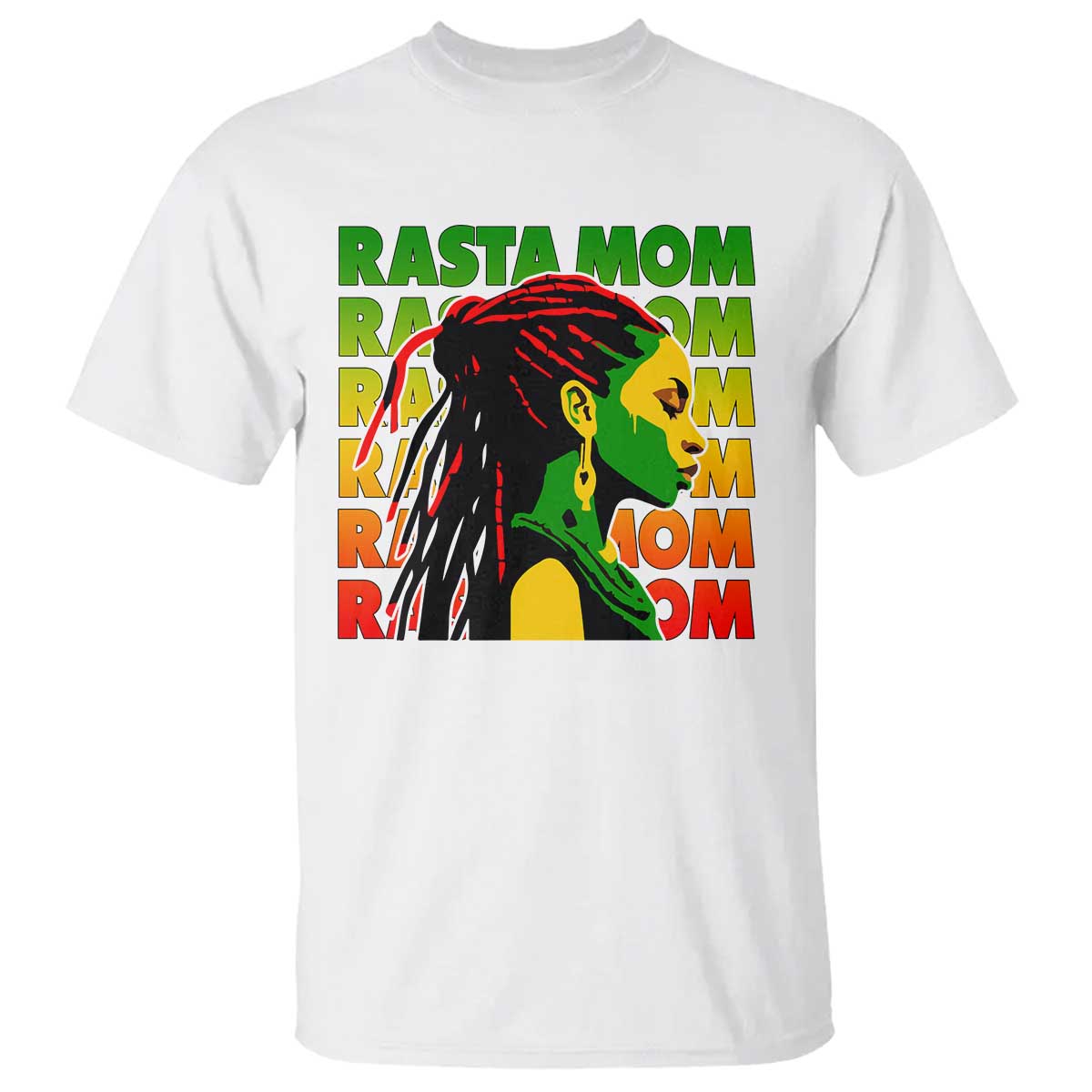 Rasta Mom T Shirt Jamaican Black Girls Flag Dreadlocks - Wonder Print Shop